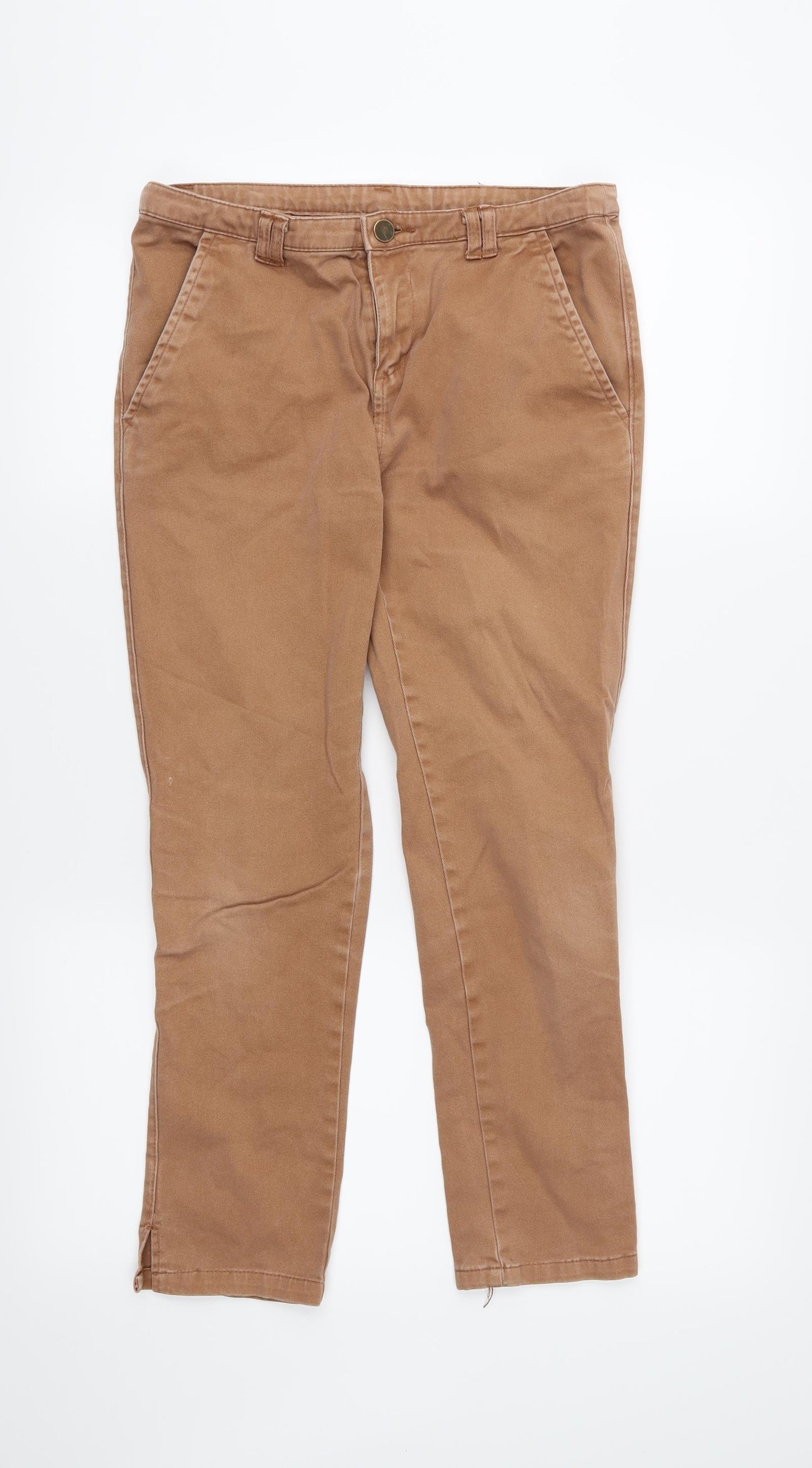 Denim & Co. Womens Brown   Cropped Jeans Size 10 L24 in