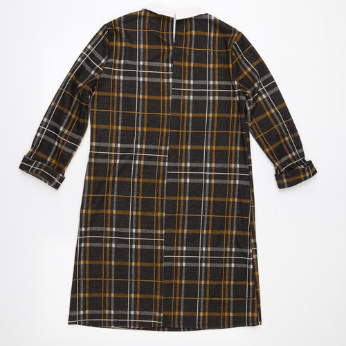 Primark Womens Orange Check  A-Line  Size 10