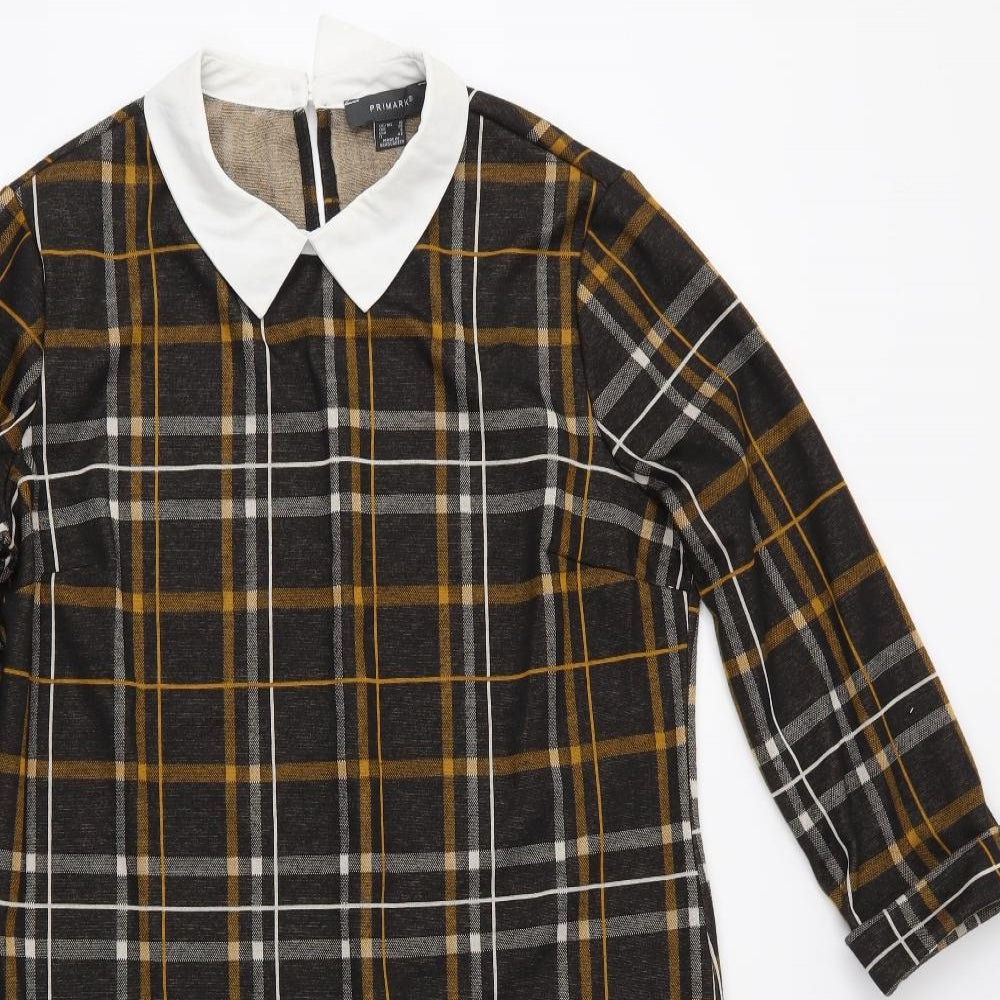 Primark Womens Orange Check  A-Line  Size 10