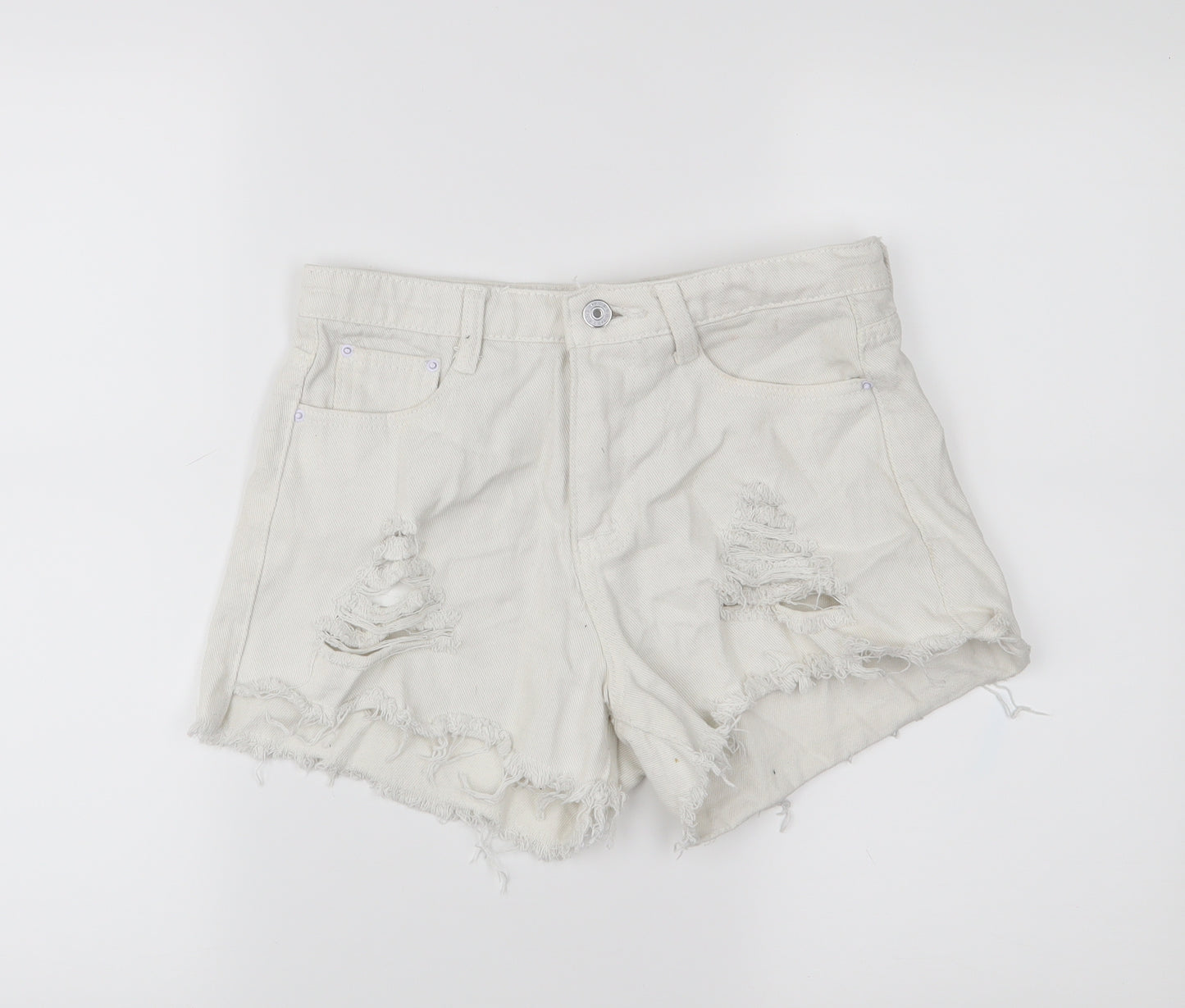 SheIn Womens White   Cut-Off Shorts Size S