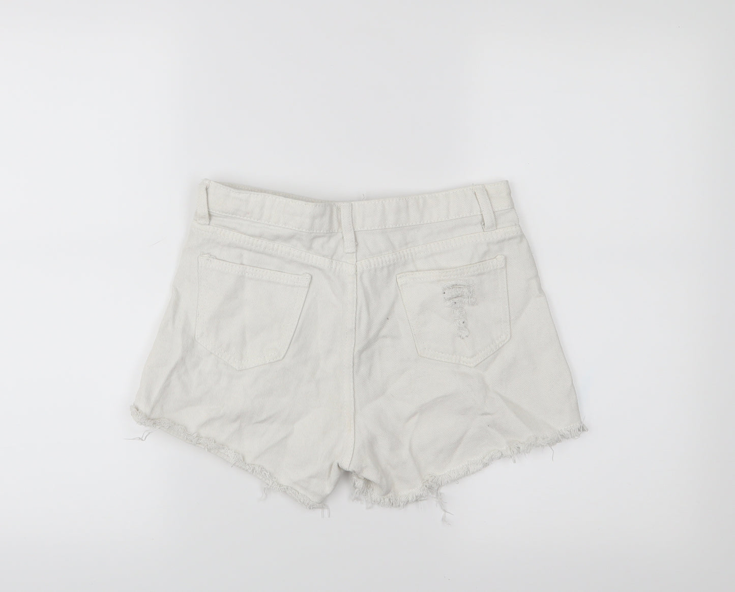 SheIn Womens White   Cut-Off Shorts Size S