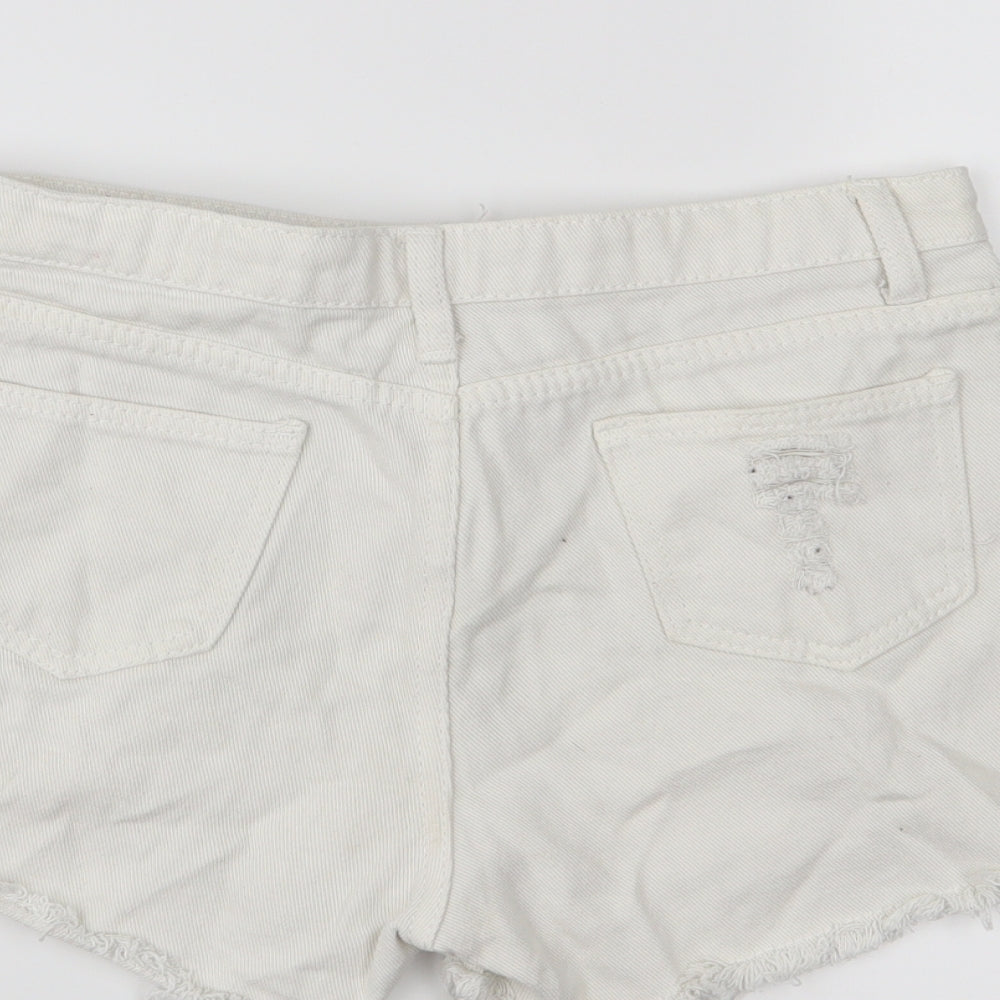 SheIn Womens White   Cut-Off Shorts Size S