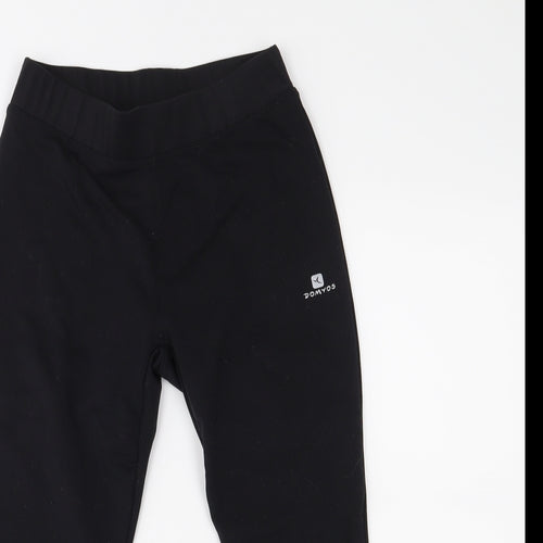 DECATHLON Womens Black   Cropped Leggings Size S L17 in