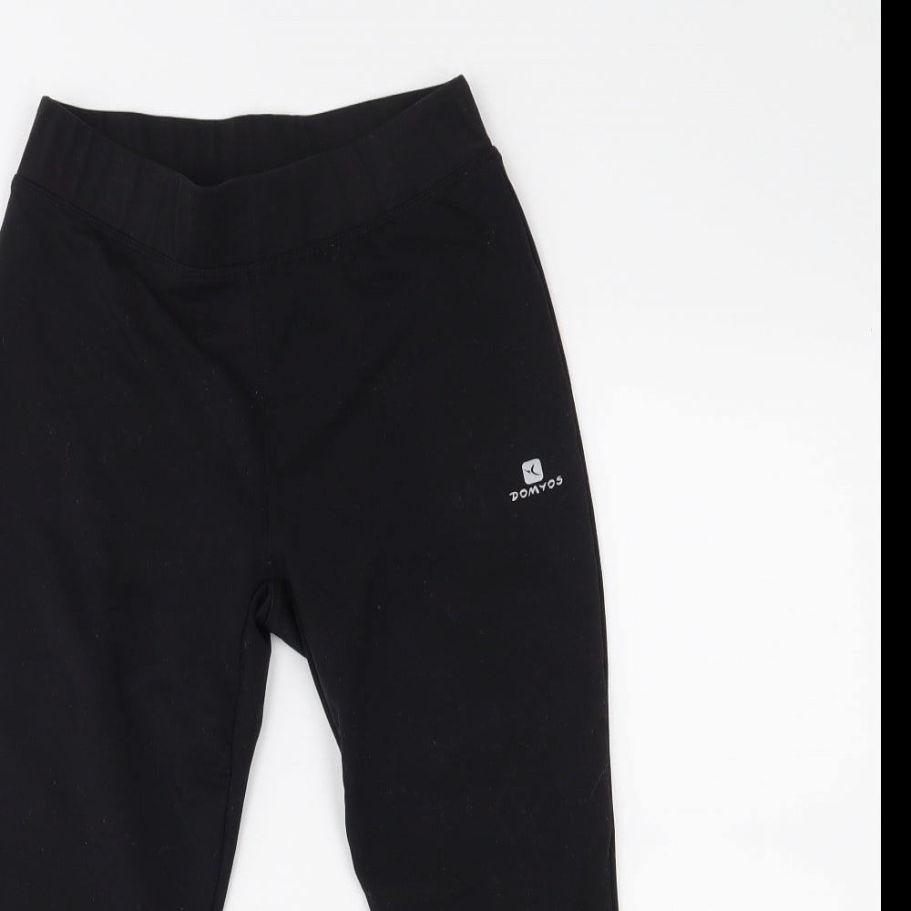 DECATHLON Womens Black   Cropped Leggings Size S L17 in