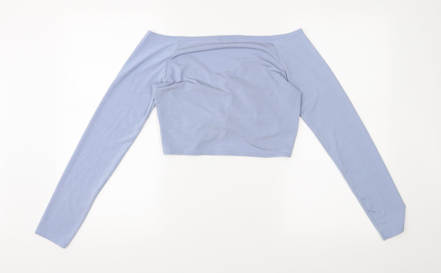 PRETTYLITTLETHING Womens Blue   Cropped T-Shirt Size 14