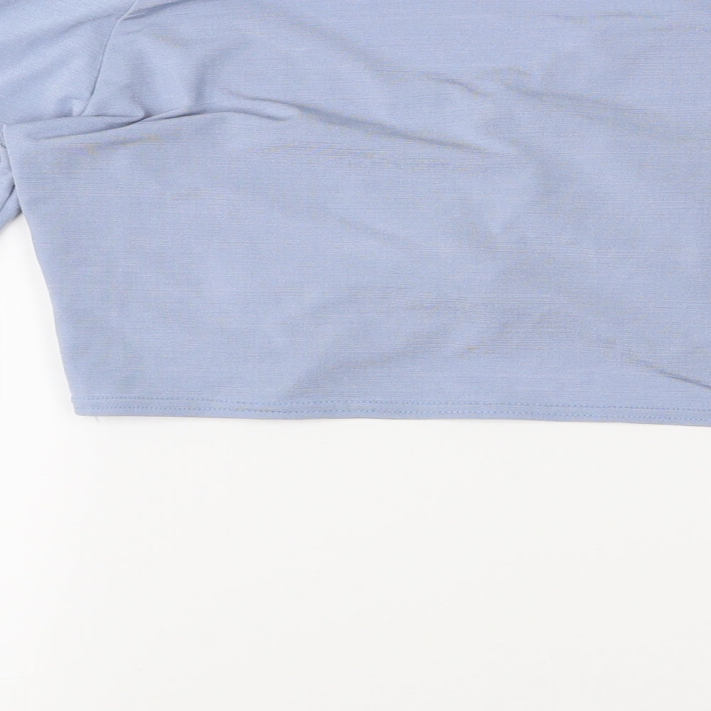 PRETTYLITTLETHING Womens Blue   Cropped T-Shirt Size 14