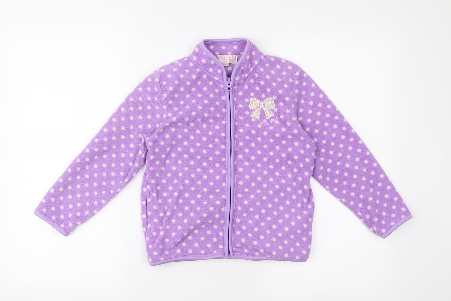 french soda Girls Purple Polka Dot  Cardigan Jumper Size 5-6 Years