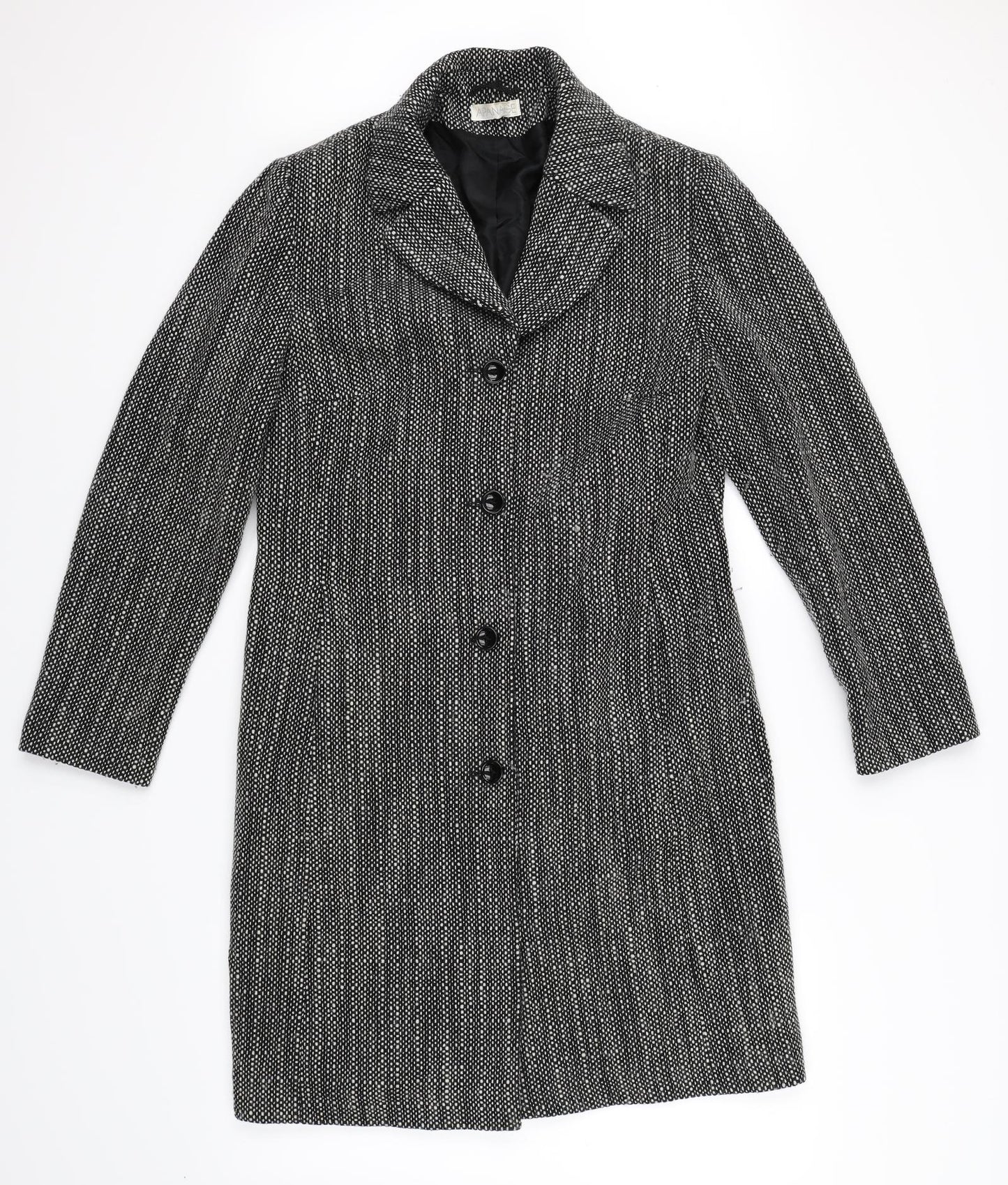 APANAGE Womens Black   Trench Coat Coat Size 14
