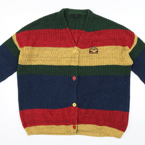 Lazy Oaf Womens Multicoloured Striped  Cardigan Jumper Size S