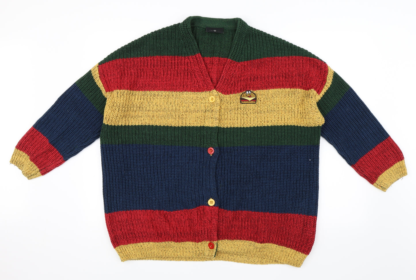 Lazy Oaf Womens Multicoloured Striped  Cardigan Jumper Size S