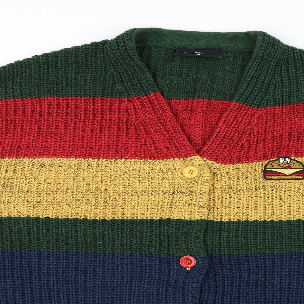 Lazy Oaf Womens Multicoloured Striped  Cardigan Jumper Size S
