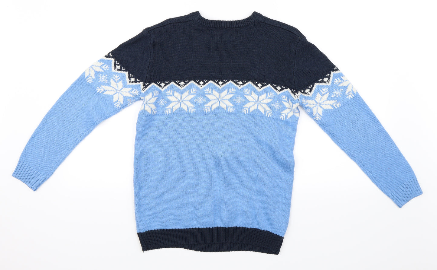 George Boys Blue   Pullover Jumper Size 11-12 Years  - Christmas Snowman