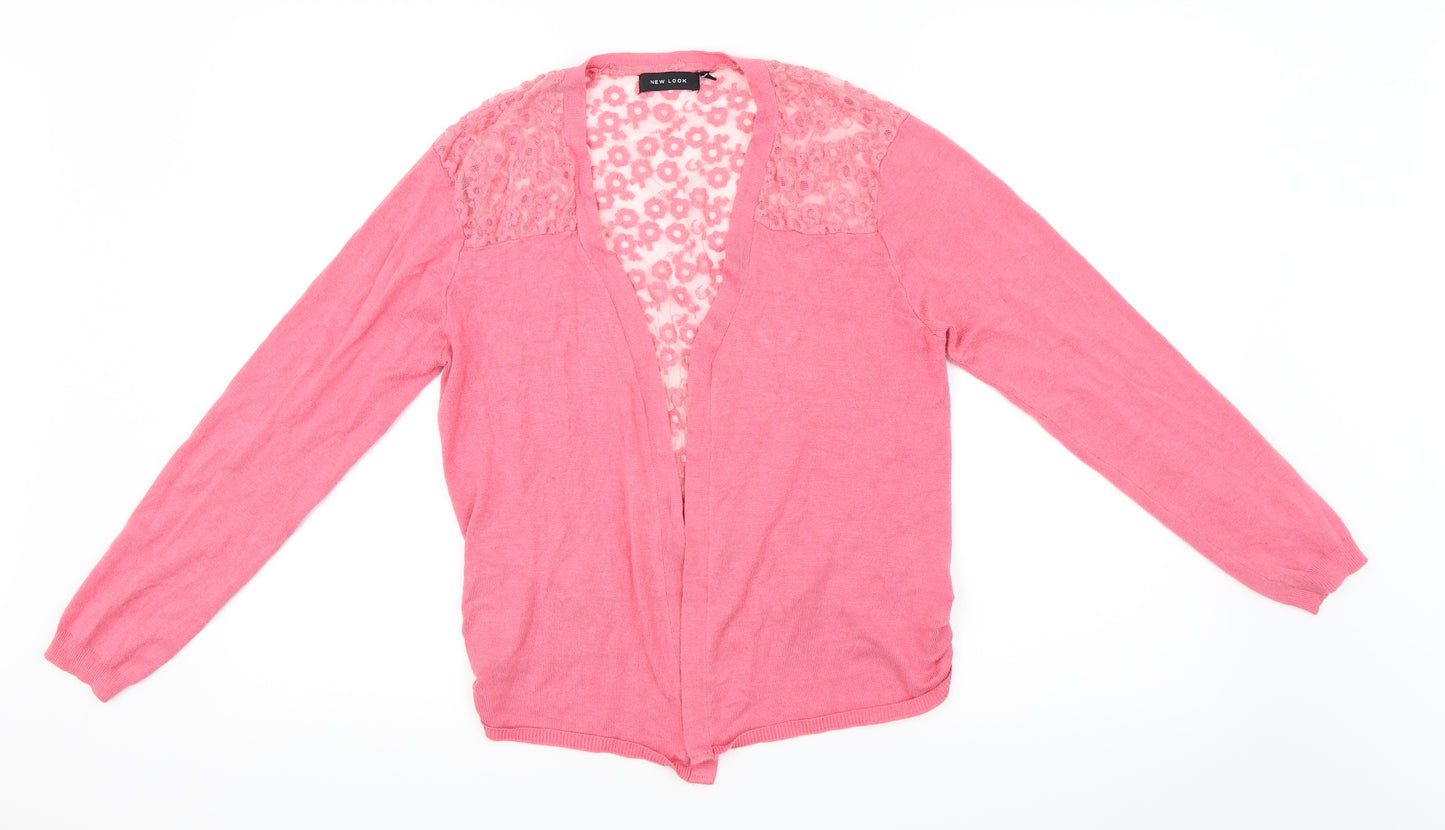 Newlook Womens Pink   Cardigan Jumper Size 16  - Lace Back