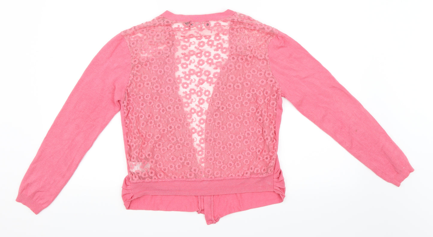 Newlook Womens Pink   Cardigan Jumper Size 16  - Lace Back