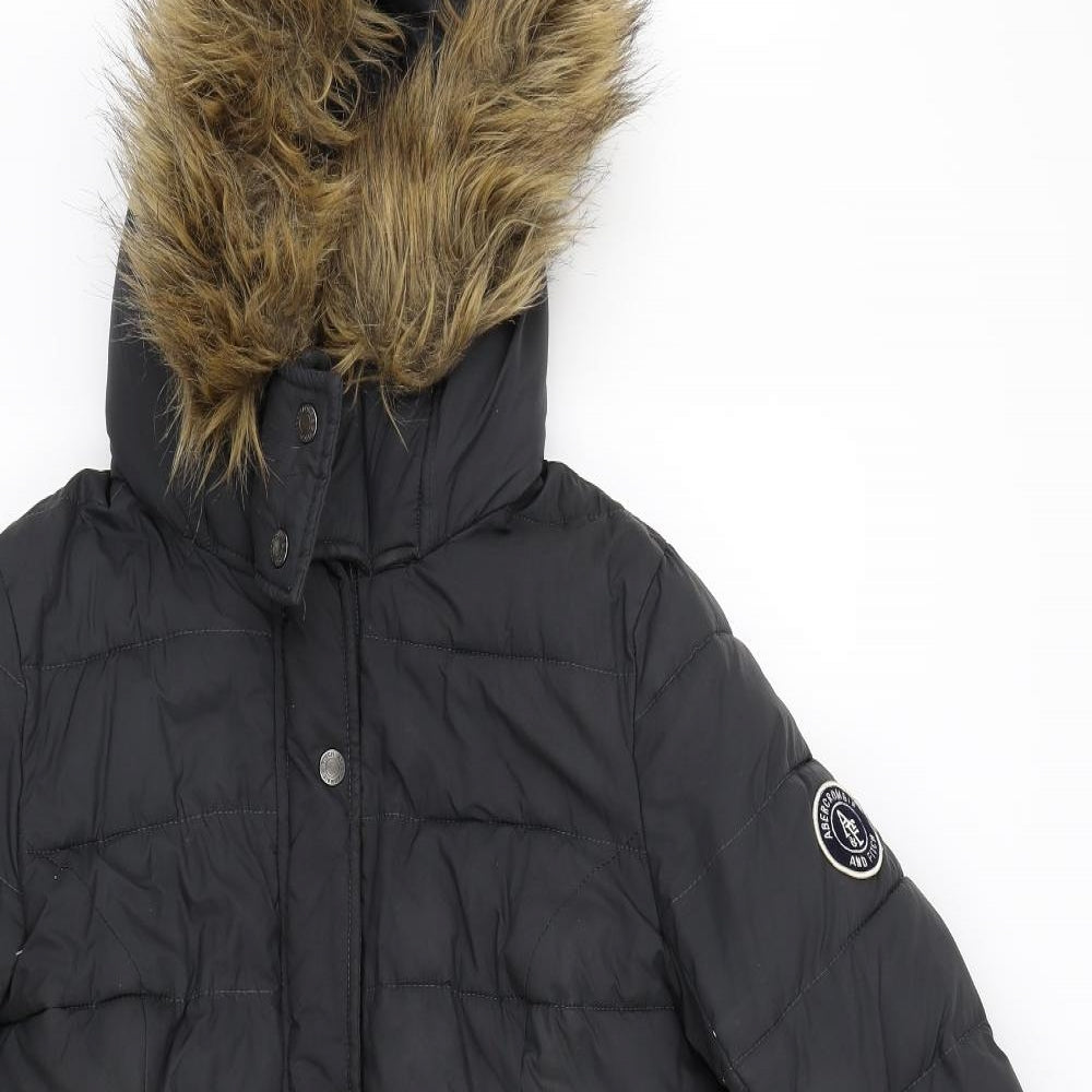 Abercrombie & Fitch Womens Grey   Parka Coat Size L