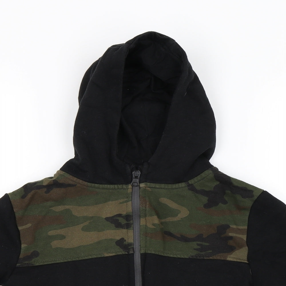 Primark Boys Black Camouflage  Full Zip Hoodie Size 6-7 Years