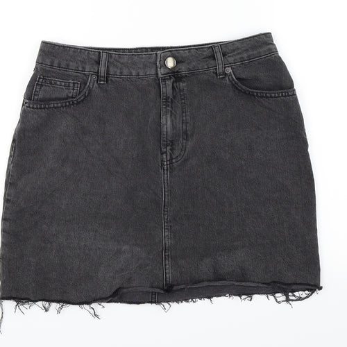 ASOS Womens Black  Denim A-Line Skirt Size 12