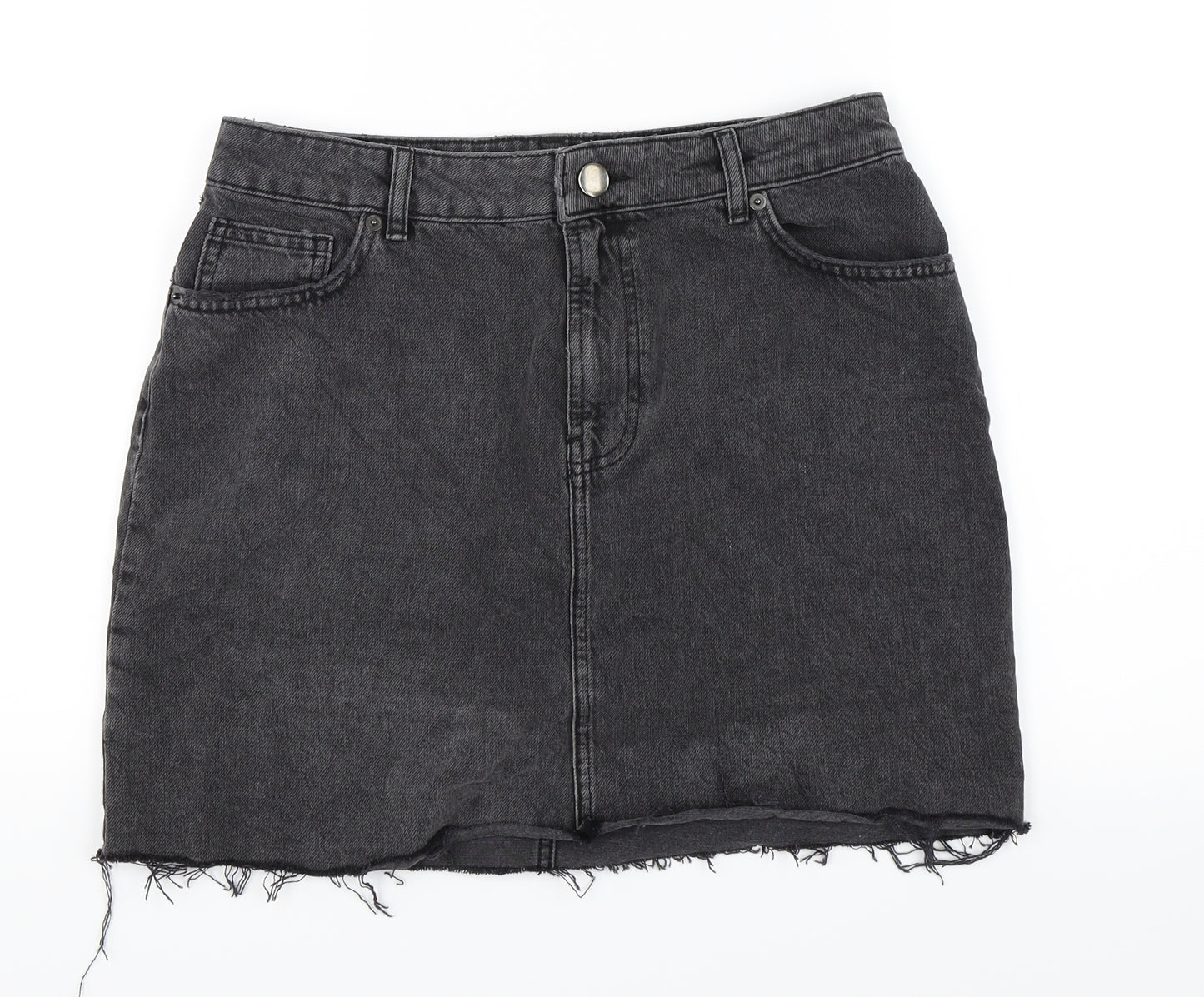 ASOS Womens Black  Denim A-Line Skirt Size 12