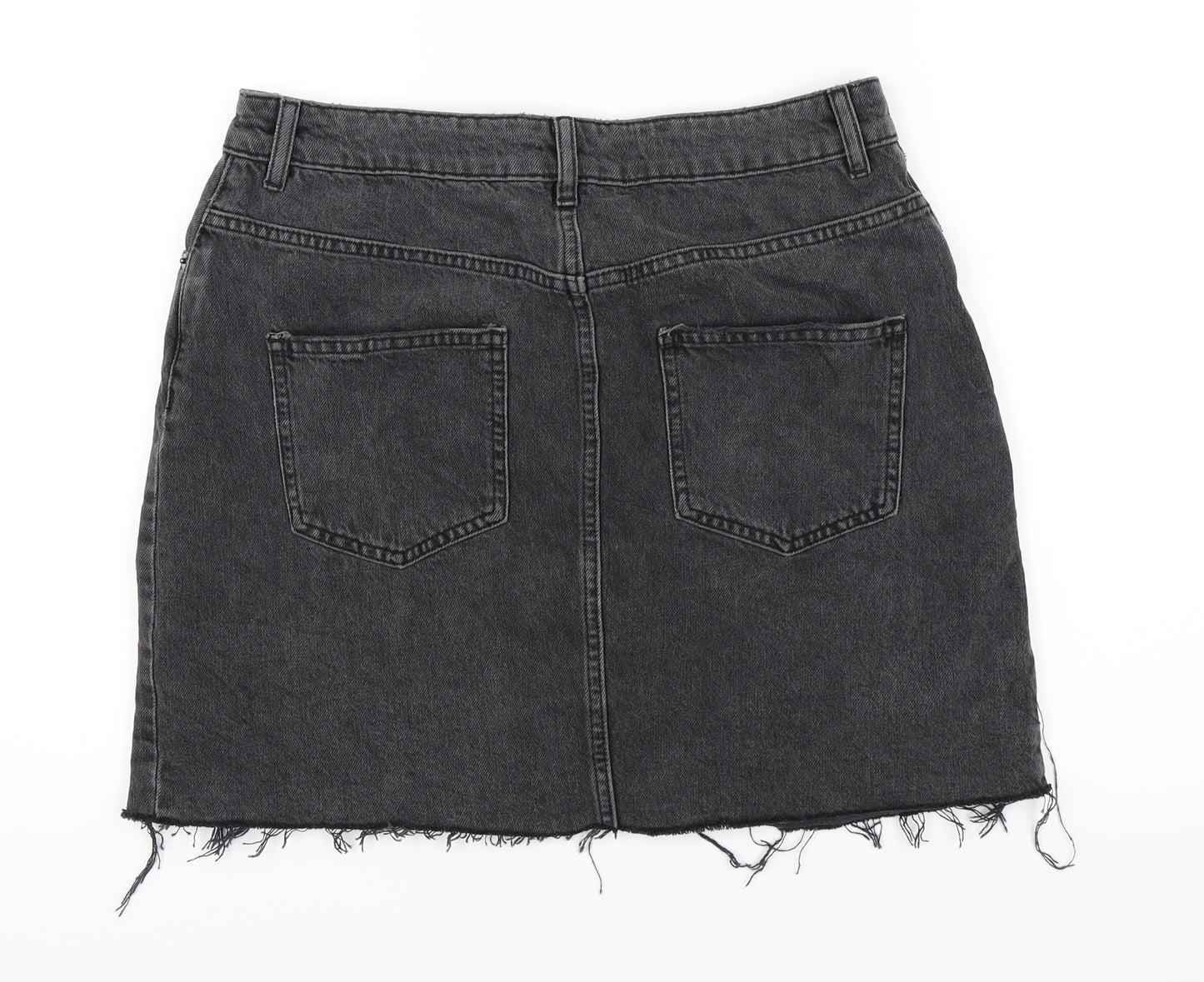 ASOS Womens Black  Denim A-Line Skirt Size 12