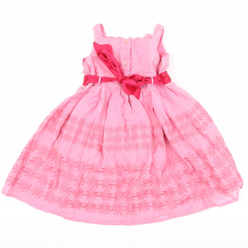 Monsoon Girls Pink Floral  Fit & Flare  Size 18-24 Months