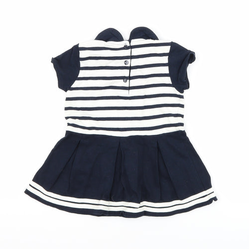Hublot Girls Blue Striped  A-Line  Size 18 Months