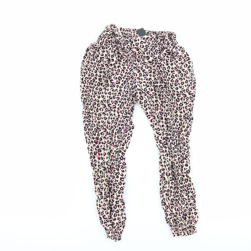 Primark Girls Pink Animal Print  Harem Trousers Size 5-6 Years