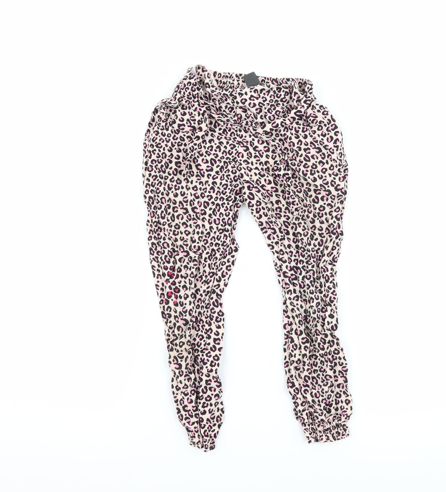 Primark Girls Pink Animal Print  Harem Trousers Size 5-6 Years