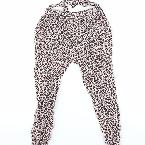 Primark Girls Pink Animal Print  Harem Trousers Size 5-6 Years