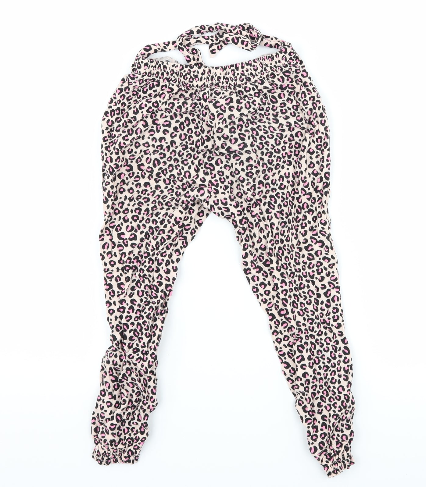 Primark Girls Pink Animal Print  Harem Trousers Size 5-6 Years