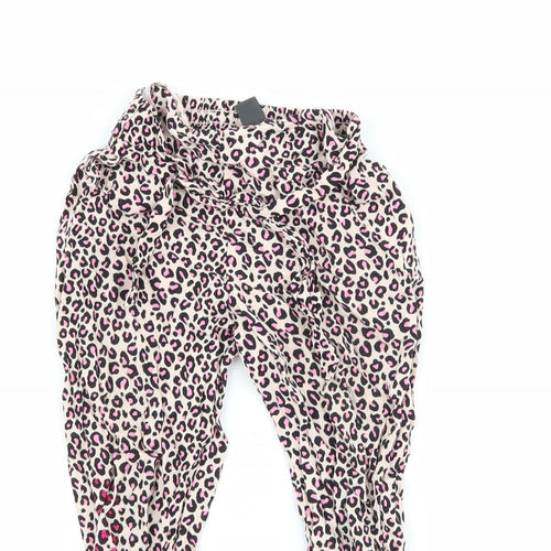 Primark Girls Pink Animal Print  Harem Trousers Size 5-6 Years