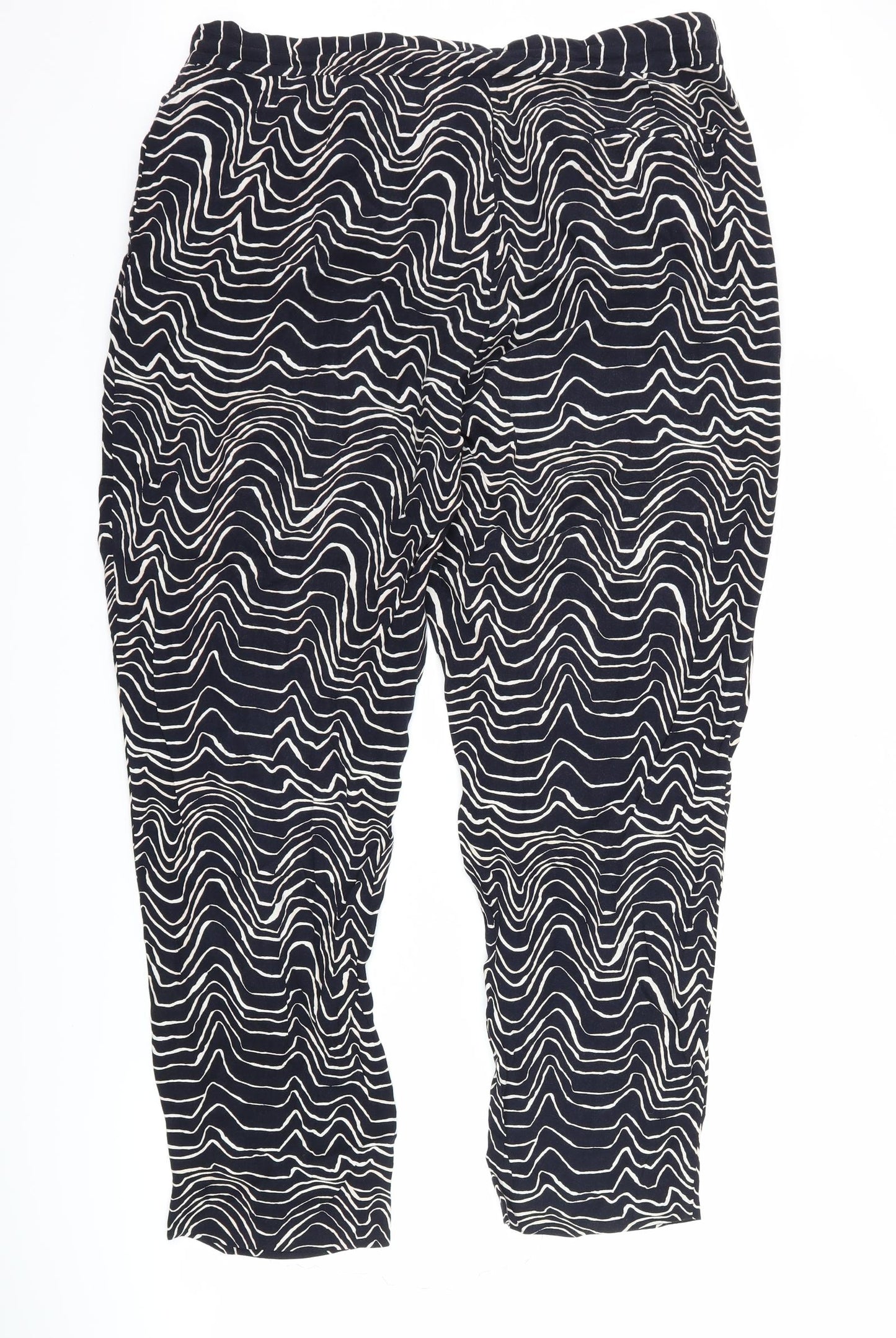 Jigsaw Womens Black Geometric  Trousers  Size 14 L30 in