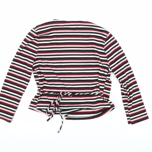 FOREVER 21 Womens Pink Striped  Wrap T-Shirt Size S