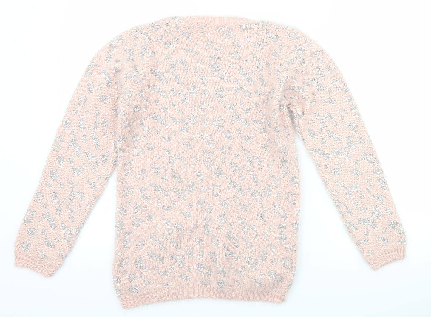 George Girls Pink Animal Print  Pullover Jumper Size 11-12 Years