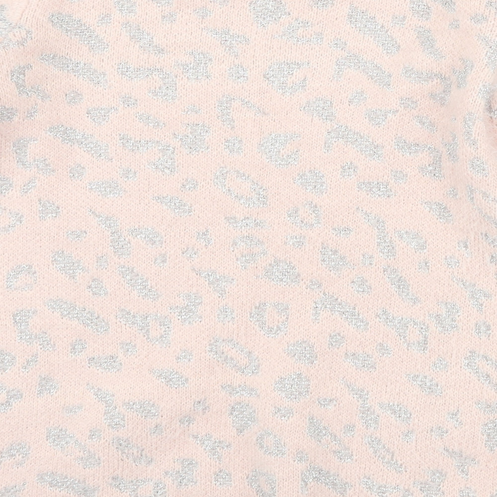 George Girls Pink Animal Print  Pullover Jumper Size 11-12 Years
