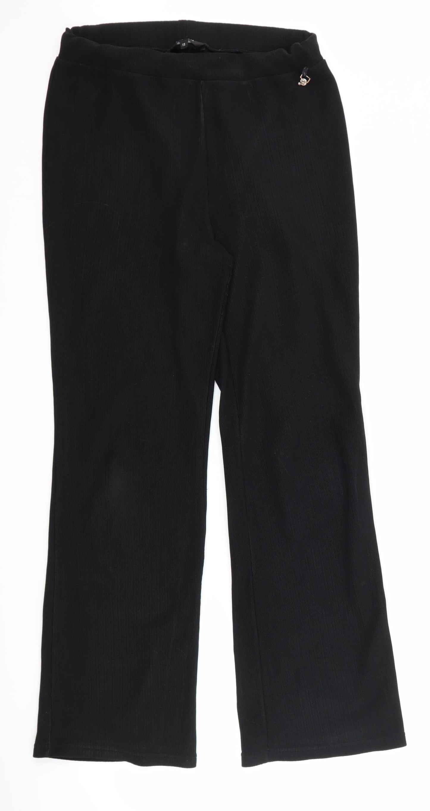 Papaya Womens Black   Trousers  Size 12 L28 in