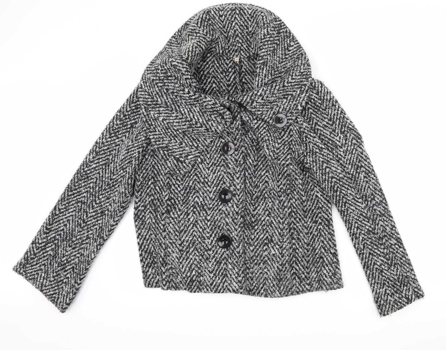 EWM Womens Black Herringbone  Jacket  Size 14