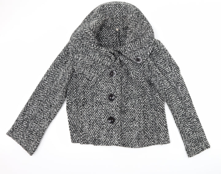 EWM Womens Black Herringbone  Jacket  Size 14