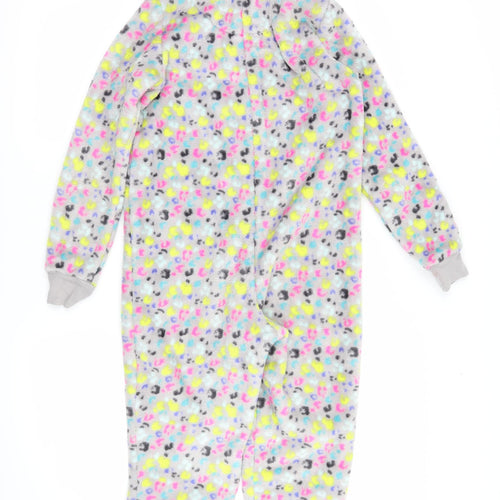 Marks and Spencer Girls Grey Animal Print Fleece Top One Piece Size 11-12 Years  - cat
