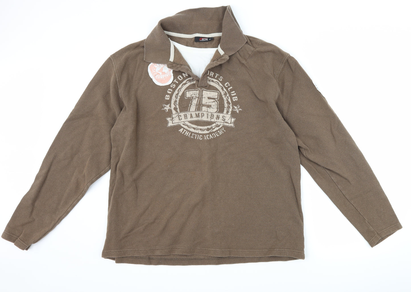 Cedar Wood State Mens Brown    Polo Size XL  - graphic