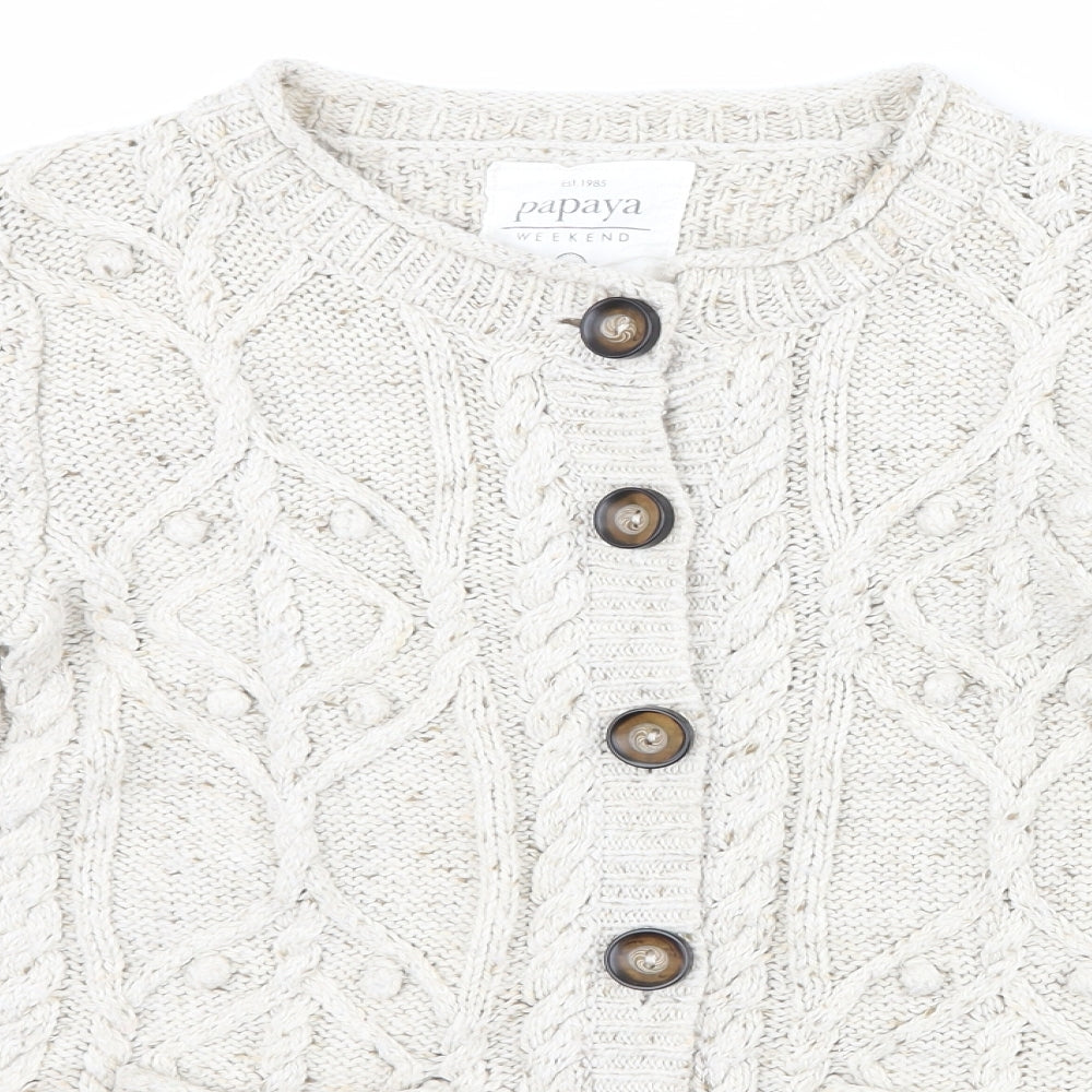 Papaya Womens Beige   Cardigan Jumper Size 10