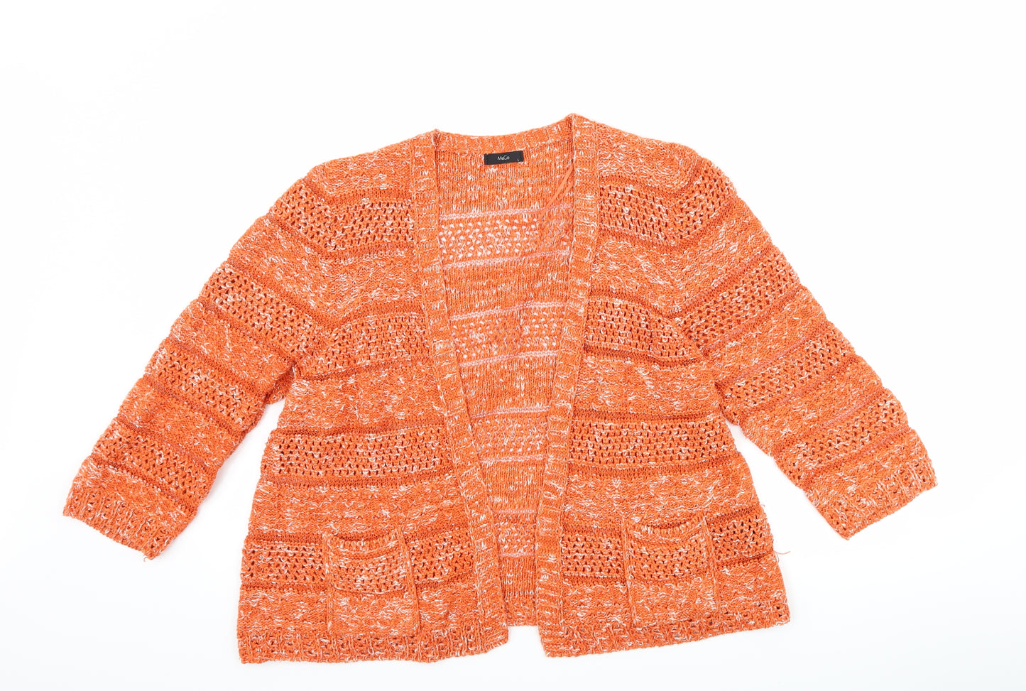 M&Co Womens Orange   Cardigan Jumper Size L
