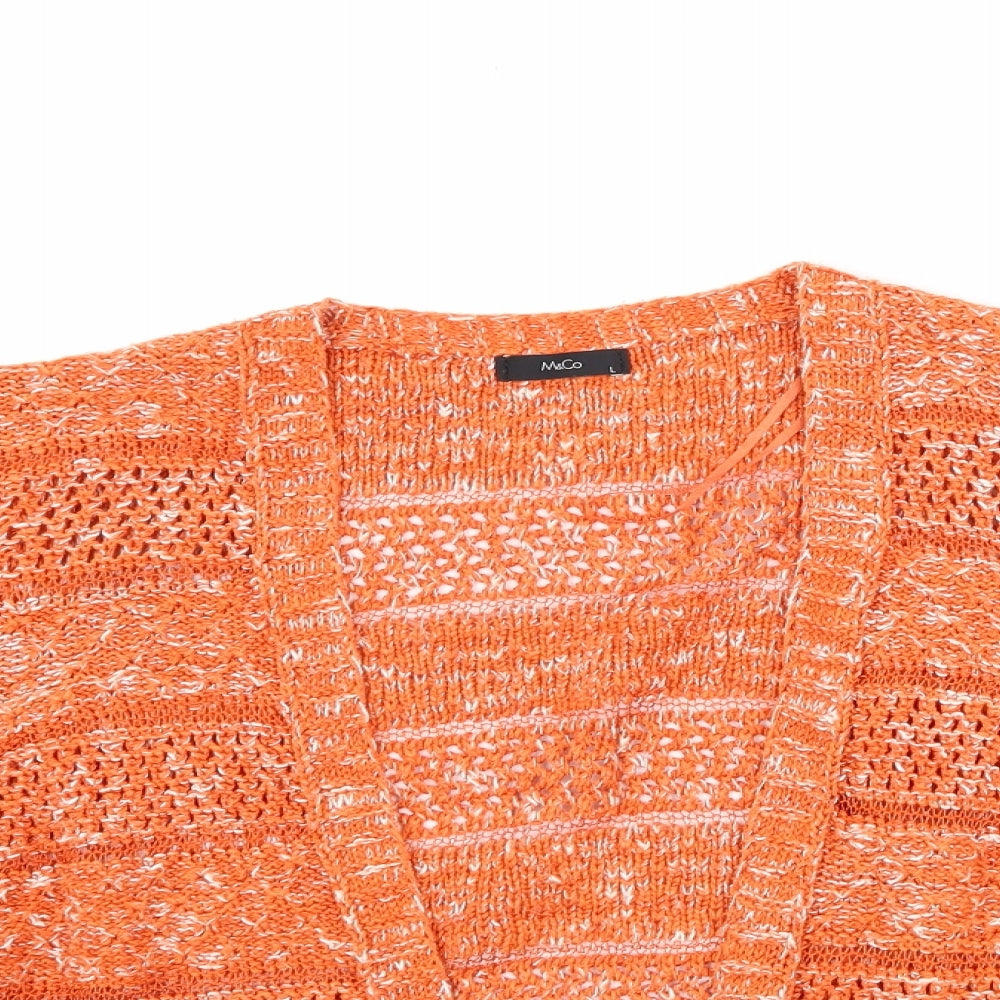M&Co Womens Orange   Cardigan Jumper Size L