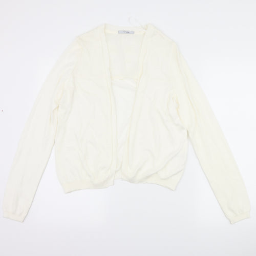 George Womens Ivory Floral  Cardigan Jumper Size 14