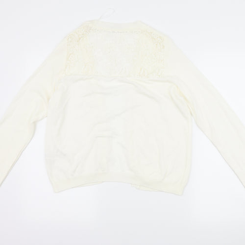 George Womens Ivory Floral  Cardigan Jumper Size 14