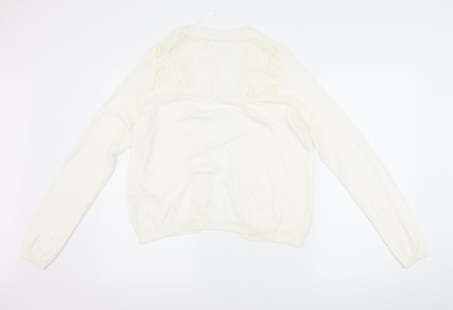 George Womens Ivory Floral  Cardigan Jumper Size 14