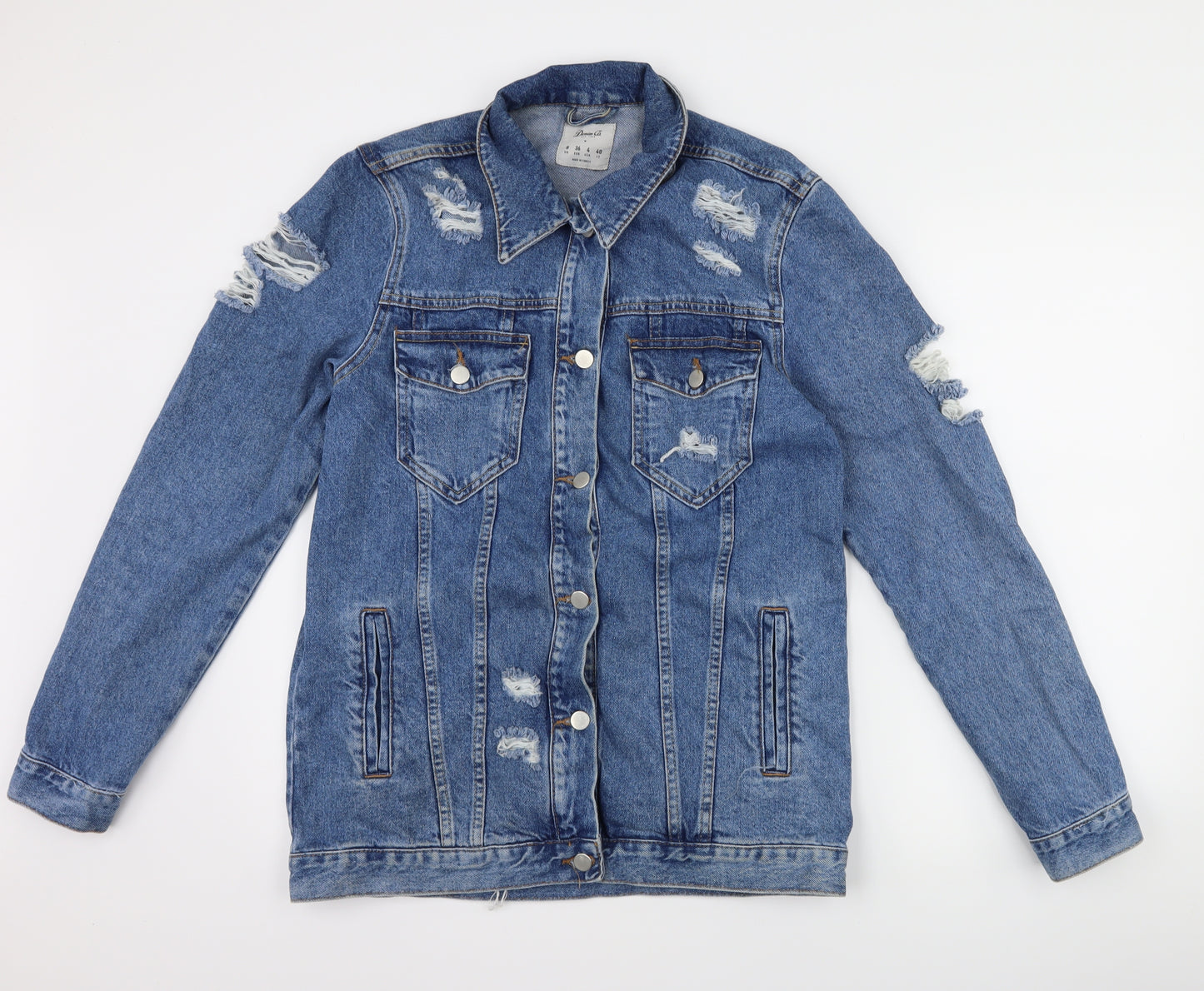 DENIM CO Womens Blue  Denim Jacket  Size 8  - distressed
