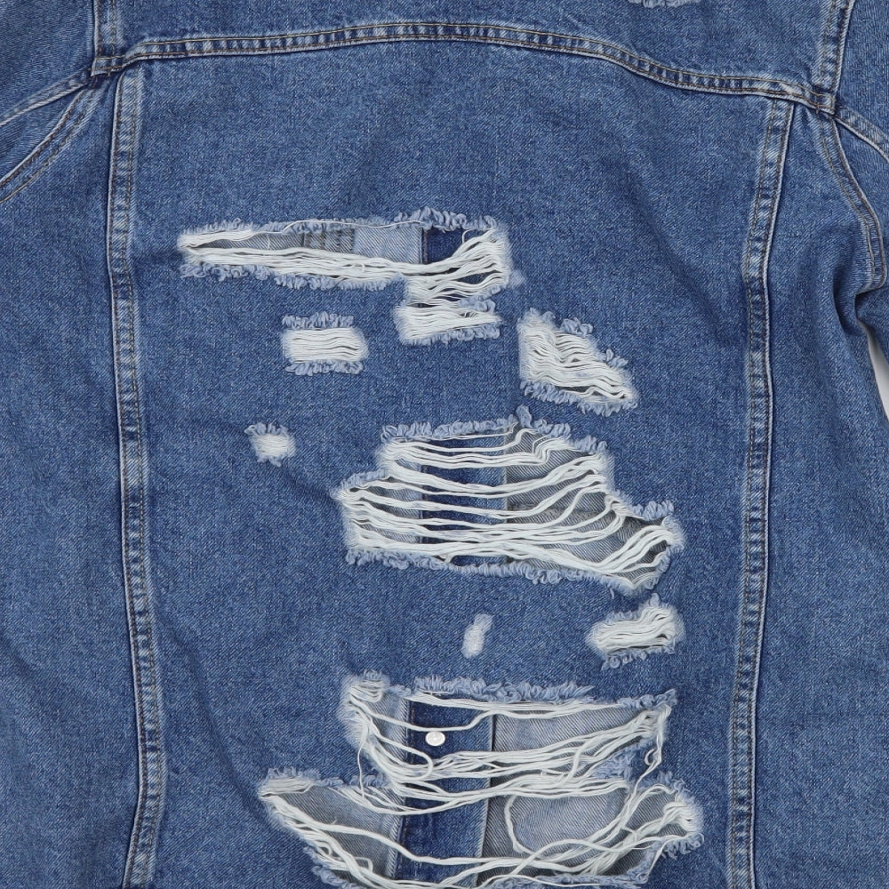 DENIM CO Womens Blue  Denim Jacket  Size 8  - distressed