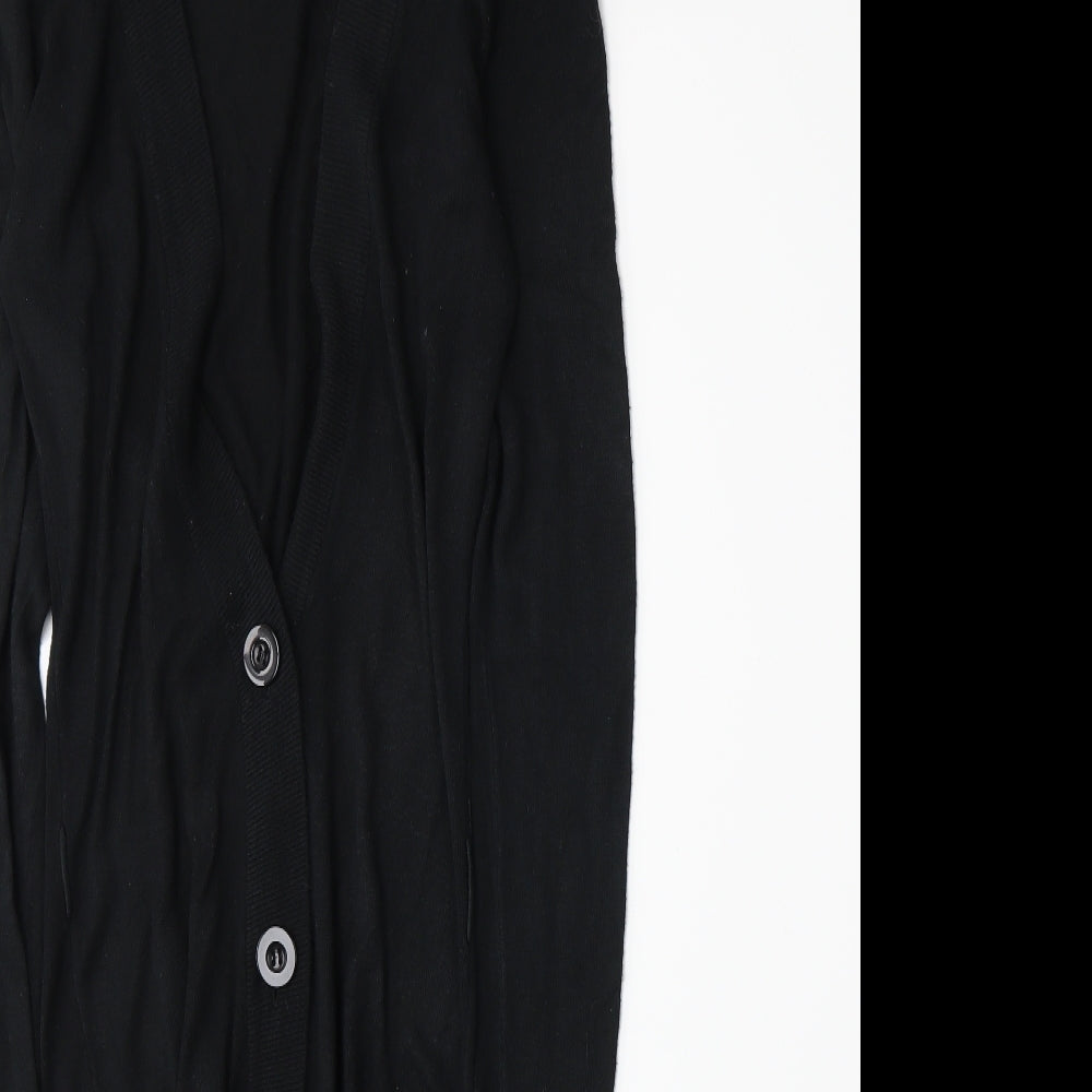 Krisp Womens Black  Knit Cardigan Jumper Size M
