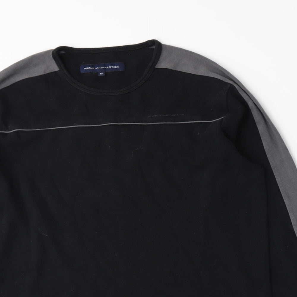 French Connection Mens Black  Jersey  T-Shirt Size M