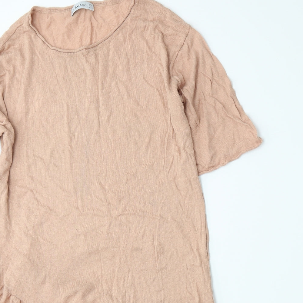 Zara Womens Pink  Knit A-Line  Size S